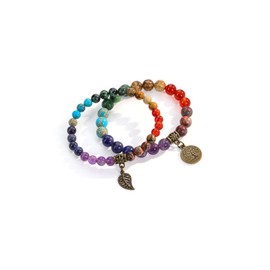 GEHECRST 7 Chakra Bracelet Tree of Life Gemstone Bracelets Healing Stones Bracelet Wrap Bracelet Yoga Bracelet Lucky Bracelet Healing Reiki Energy Therapy Good Luck Talisman, Gemstone