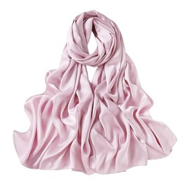 Lina & Lily Women's Silky Satin Scarf Shawl Wrap for Wedding Evening Dress (Light Pink)