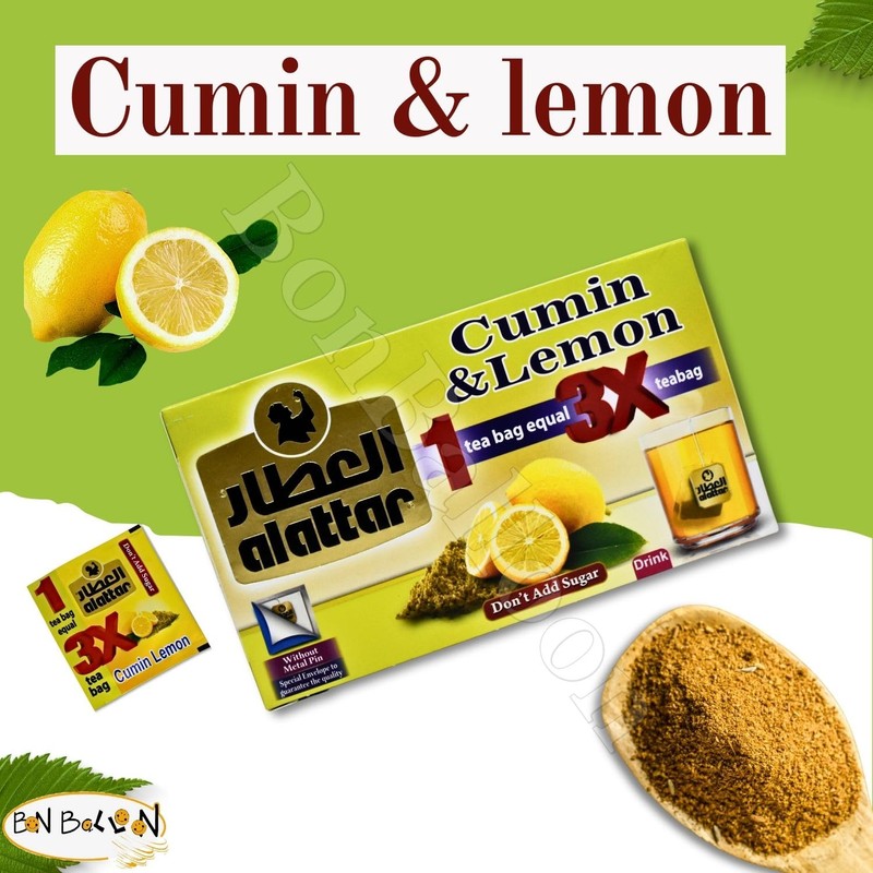 AlAttar Cumin & Lemon Drink Herbal Tea Bag Pure Natural