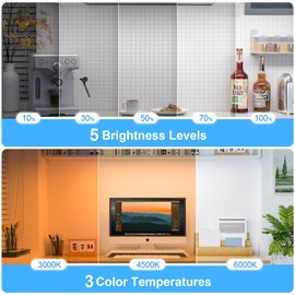 Ferswe Ferswe 3W Rechargeable Light Bar, Touch Adjustable 3 Colors, 120 LED Mirror Lights, Magnetic for Cabinets, Makeup Battery, Stick On for Closet, Kitchen, Bedroom, Bathroom, Wall