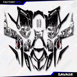 Factory EFX Gray Savage Camo Racing Graphics kit fits Yamaha Raptor 700 13-25 decal