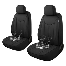 CAROMOP Neoprene Car Seat Cover 2 Front Seats, Waterproof Seat Covers for Cars, Universal Fit for Most Car Interior Covers-Sedan Truck SUV(Black)