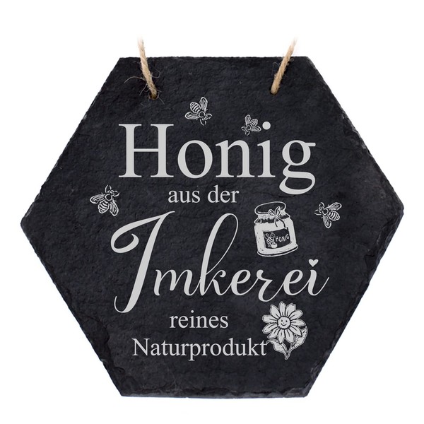 Beekeeper Sign Made of Slate Bee Decoration - Honey from