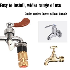 Uni-Fine 2 Pairs Garden Hose Quick Connector Brass Quick Hose End Connector Garden Hose Nozzle Connect Kit for Kitchen Garden Outdoor Hose Pipe Tool