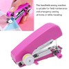 Pssopp Mini Single Stitch Handheld Sewing Machine, Pink, Hand Powered,