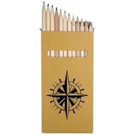 Azeeda 12 x 'Helm & Compass' Long 178mm Coloured Pencils/Pencil Set (PE00065655)