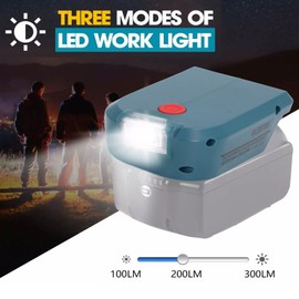 Battery Adapter with 18W PD3.0 Type C Battery Converter with LED Work Light for Bosch 14.4 to 18V Batteries