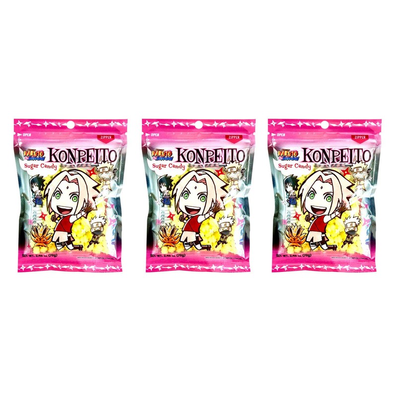 Naruto Shippudem Konpeito Japanese Sugar Candy 2.46oz /70g (Pineapple, 3