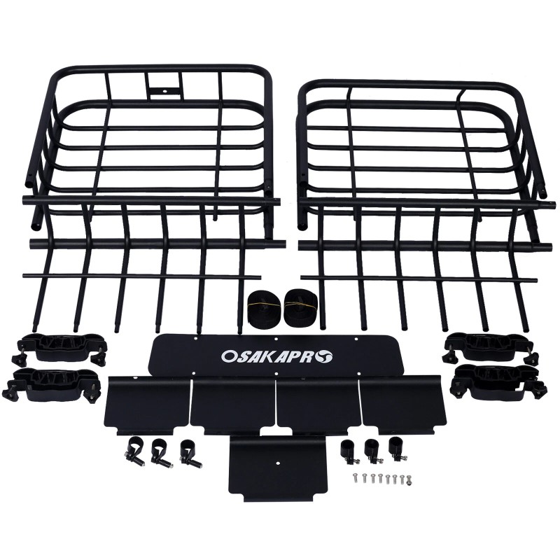 64in Rooftop Cargo Carrier Basket Motoring Roof Rack Top Mount