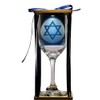 Orange Kat Star of David Stemmed Wine Glass with Charm