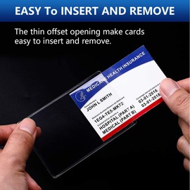 MaxGear New Medicare Card Holder Protector Sleeves 6 Pack, 12 Mil Clear PVC Water Resistant for New Medicare Card, Business Cards, Social Security Card Protector