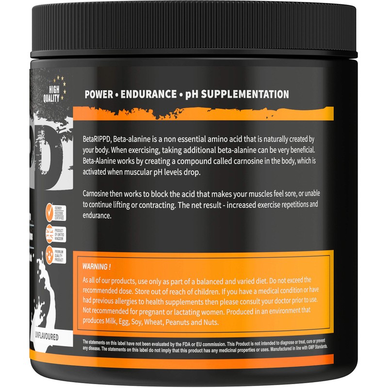RIPPD BETARIPPD Beta Alanine 250g Powder Preworkout – Muscle Strength