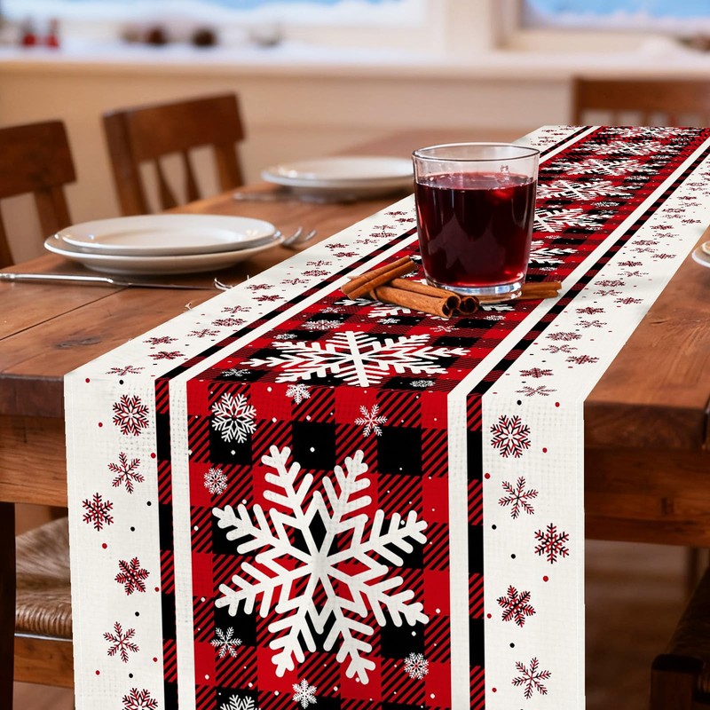 13 x 108 Inch Christmas Table Runner - Red and