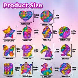 14 Pack Pop Fidget Sensory Toys Party Favors for Kids 4-8 8-12 Year Boys Girls Mini Fidget Toy Bulk Bubbles Popper for Easter Goodie Bag Stuffers Stress Toy for Birthday Classroom Prizes Toddler Toys