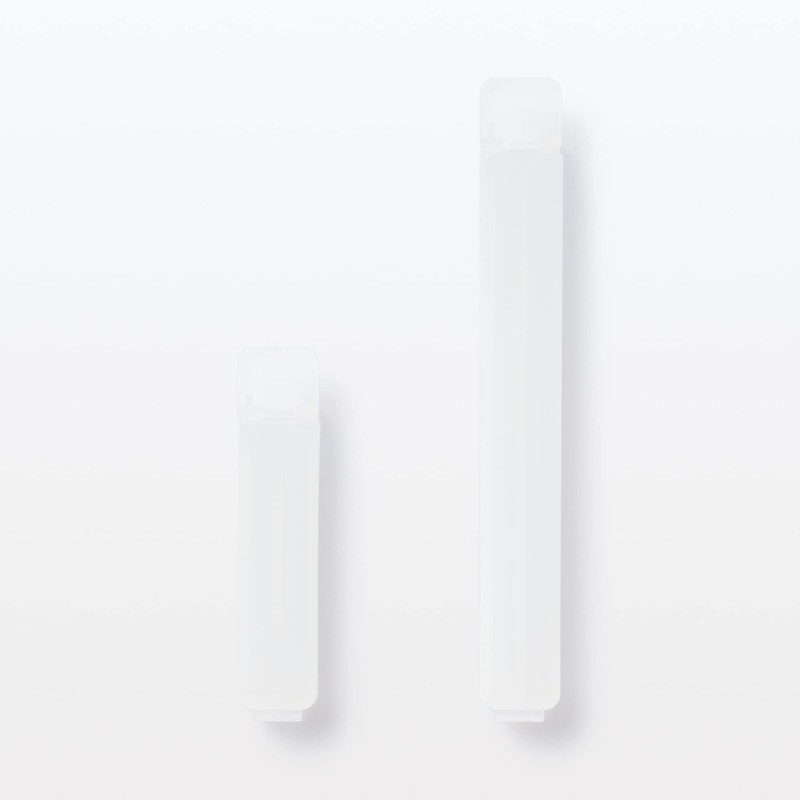 MUJI 12057086 Polypropylene Bag Fastener Clips, Translucent, Large, Width 4.7