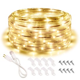 Areful LED Rope Lights, 16.4ft Waterproof Strip Light, 3000K Soft White, Indoor Outdoor Decorative Lighting for Home Christmas Holiday Garden Patio Party