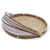 Covered Bamboo Serving Food Tent Basket Hand Woven Round Food