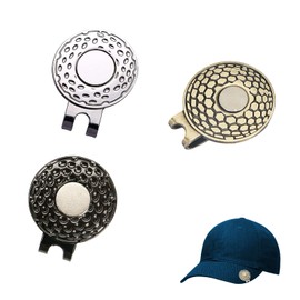 DHWEKU 3 Pcs Magnetic Golf Ball Marker Clip Golf Hat Clip Golf Training Aid Zinc Alloy Accessories Silver Bronze Black, multicoloured