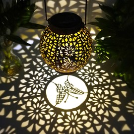 Patio Lawn Spherical Skeleton Projection Lamp Metal Butterfly Dragonfly Hummingbird Lights