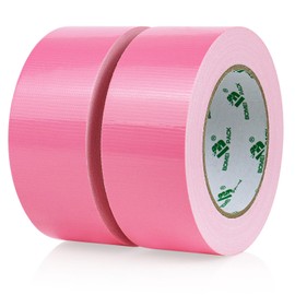 Heavy Duty Pink Duct Tape, Multi-Use Easy Tear Gaffer Waterproof Cloth Tape for Repairing, Maintenance and Industrial Use, 1.88 Inch x 32.8 Yards, 9 mil Thick, 2 Roll, BOMEI PACK