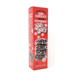 Trader Joe's Dark Chocolate Covered Peppermint Joe Joe's Cookies (Pack of 1)