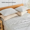 JELLYMONI 100% Natural Cotton Striped King Pillowcases Set, 2 Pack