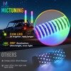 MICTUNING 2Pack 2ft COB Fat Whip Light RGB+IC Chasing, RF