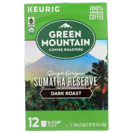 Green Mountain Coffee Organic K-Cup, Sumatran, 12-Count, Packaging may Vary