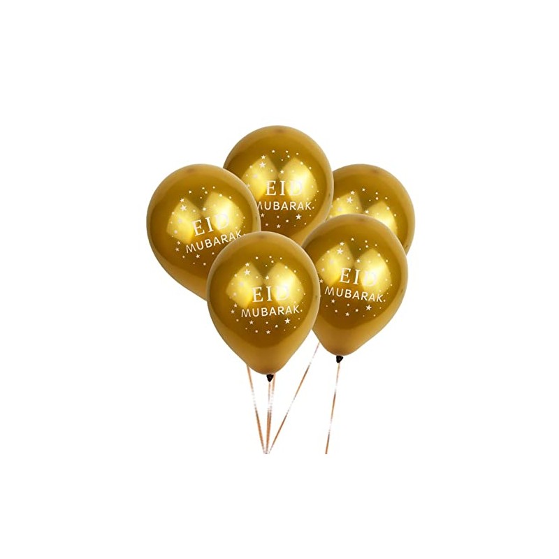 10 pcsGold Eid Mubarak printed balloons