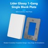 LIDER Screwless 1-Gang Blank Wall Plate, Flat Cover for Standard