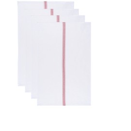 Now Designs Teatowel Set of Four, Brooklyn Stripe Poppy