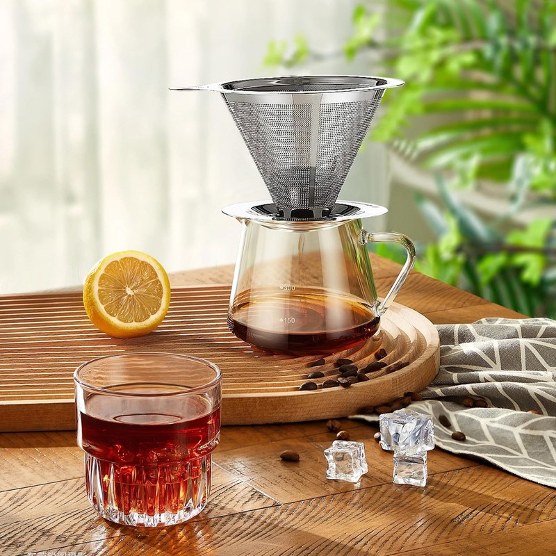 Pour Over Coffee Dripper, Slow Drip Paperless Coffee Filter, Pour