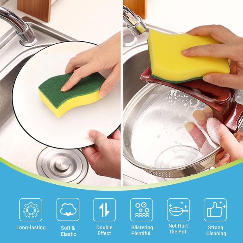 AIDEA Sponges Kitchen, 50 Pack Heavy Duty Dish Sponge, Cleaning