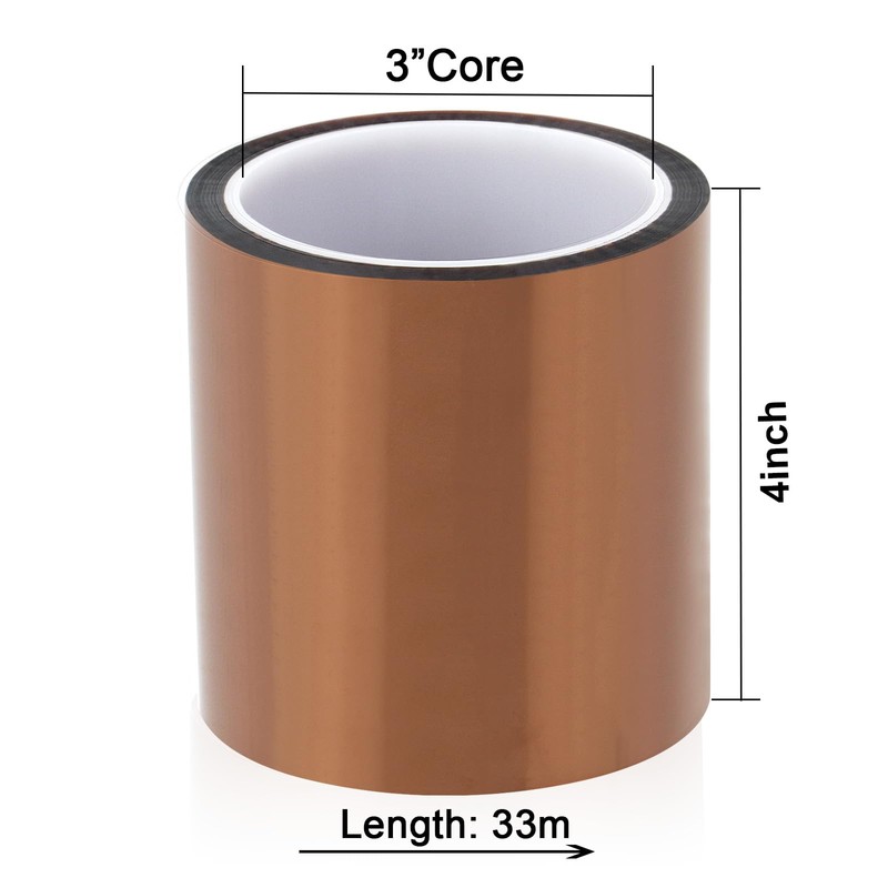 BOMEI PACK Heat Resistant Tape,4 Inch x 108 ft (33m),Wide