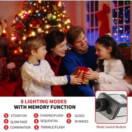 String Lights Colorful - 15m/49ft 120 LEDs Memory Function 8 Modes Waterproof End to End Extendable Outdoor & Indoor Decorations Fairy Christmas Light for Xmas Tree Home Party Garden - Mutli-Color