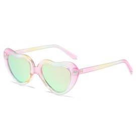 Chicid Heart Polarized Sunglasses for Women Men, Classic UV400 Protection Trendy Shades, A01 Dazzle/Pink, Medium