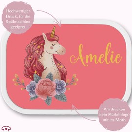 Children's Campus Lunch Box for Mepal - Unicorn Mythical Creatures - 750 ml - Pink - School Gifts Girls Children's Lunch Boxes Nursery Unicorns Lunch Box Vesperbox Kita Unicorns