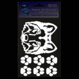 Seward Reflective Decals Wolf Head Set – Wolf Head Safety Sticker Kit – Wolf Head Reflector Stickers Street Studios (White)