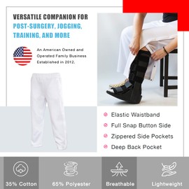 Funny Guy Mugs Retro Tearaway Sweatpants - Premium Breakaway Pants (White, Adult X-Large)