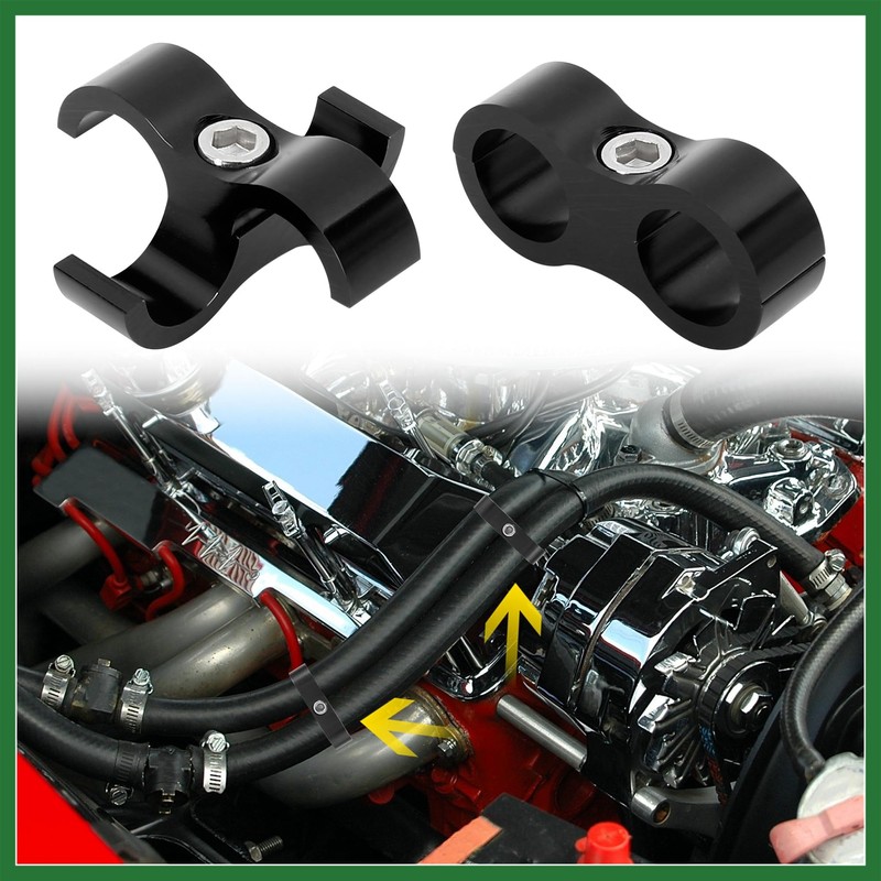 Motoforti 6pcs Black AN8 16mm Hose Separator Clamp Adapter with