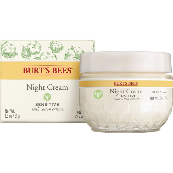 Burt's Bees Night Cream for Sensitive Skin, 1.8 Oz (Package May Vary)