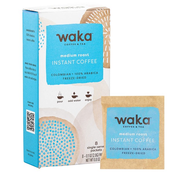 Waka - Café instantáneo de calidad — Sabor a especias de calabaza — 100% frijoles liofilizados arábica — Sin azúcar añadido y sin azúcar — Bolsa a granel de 3.5 onzas