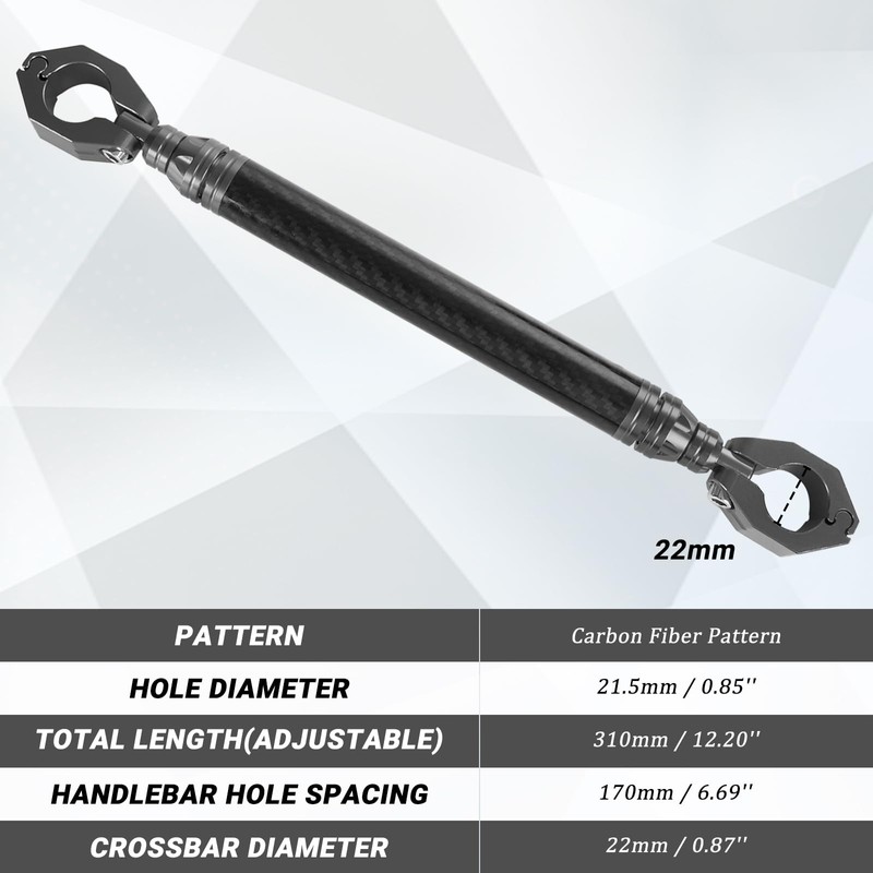 AICARS Motorcycle Handlebars Aluminum Alloy Motorcycle Cross Bar 22mm Adjustable
