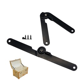 Soft Close Hinges with Locking Function & Lid Support, Heavy Duty Adjustable Safety Hinges for Toy Chest, Cabinet, Box, Furniture, 2 Pack, Black