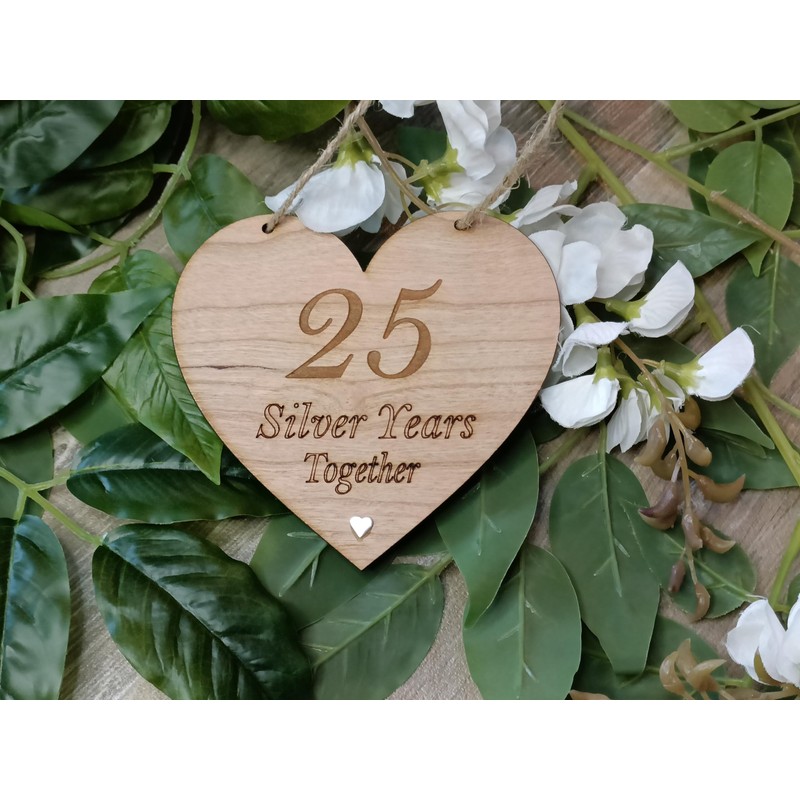 25th Year Silver Wedding Grandparents Anniversary Gift Plaque