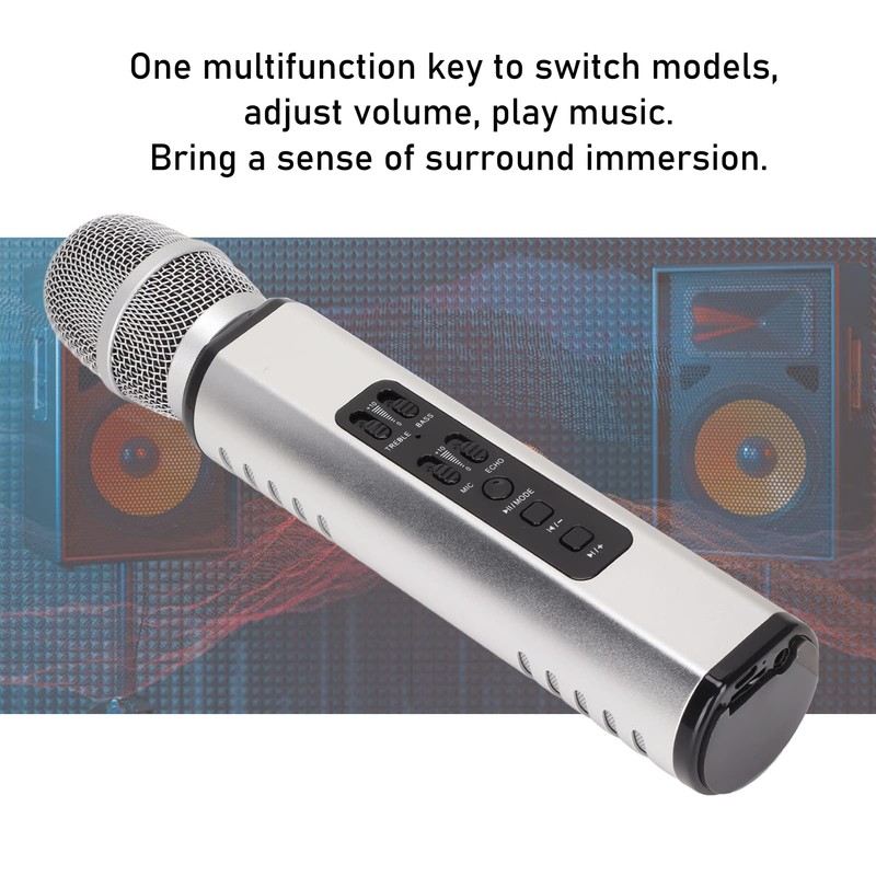 K6 Handheld Microphone, Karaoke Bluetooth Microphone, Portable Noise Cancelling Microphone