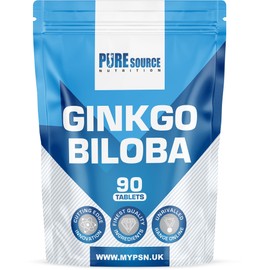 Ginkgo Biloba 6000mg - High Strength Vegan Tablets | Ginkgo Biloba 50:1 Leaf Extract,Gluten Free, GMO Free - Made in UK by Pure Source Nutrition (90 Tablets)