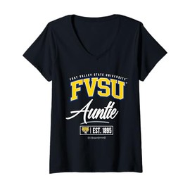 Womens Fort Valley State University - FVSU HBCU Auntie V-Neck T-Shirt