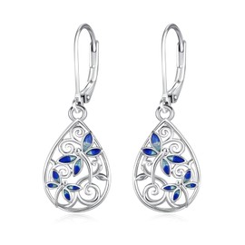 YueYuan Blaue Libelle Ohrringe für Frauen 925 Sterling Silber Libelle Leverback Ohrringe Tierschmuck Geschenke für Mütter Tag