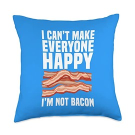Funny I'm Not Bacon Vintage Pork Gift For Meat Lover Bacon Throw Pillow